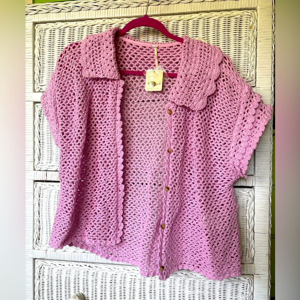 Free People crochet shirt